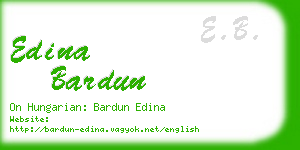 edina bardun business card